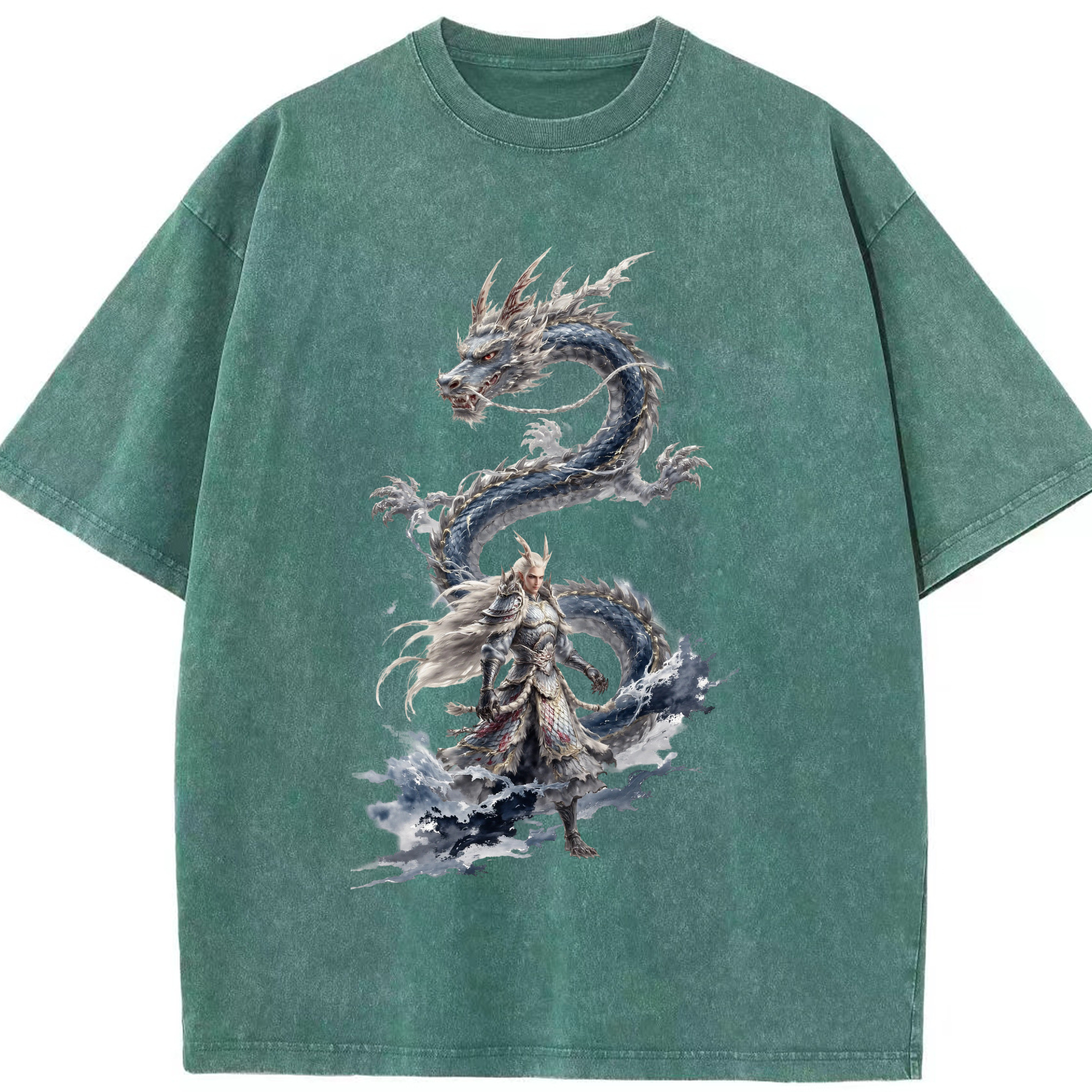 （画像用） Ne Zha 2 ナタ 魔童の大暴れ 綿100% ヴィンテージ風 半袖Tシャツ（フロントプリント）